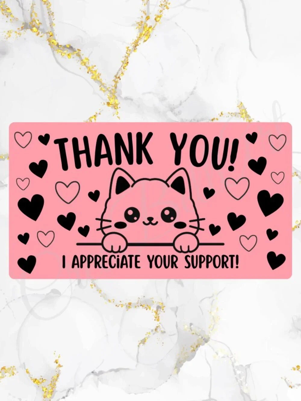 100 Cute Cat Thank You Stickers for Packaging | Small Business Labels